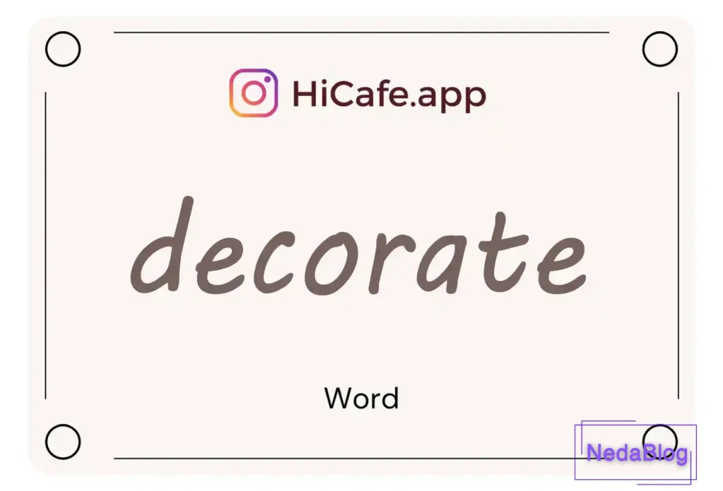 Meaning and usage of decorate word