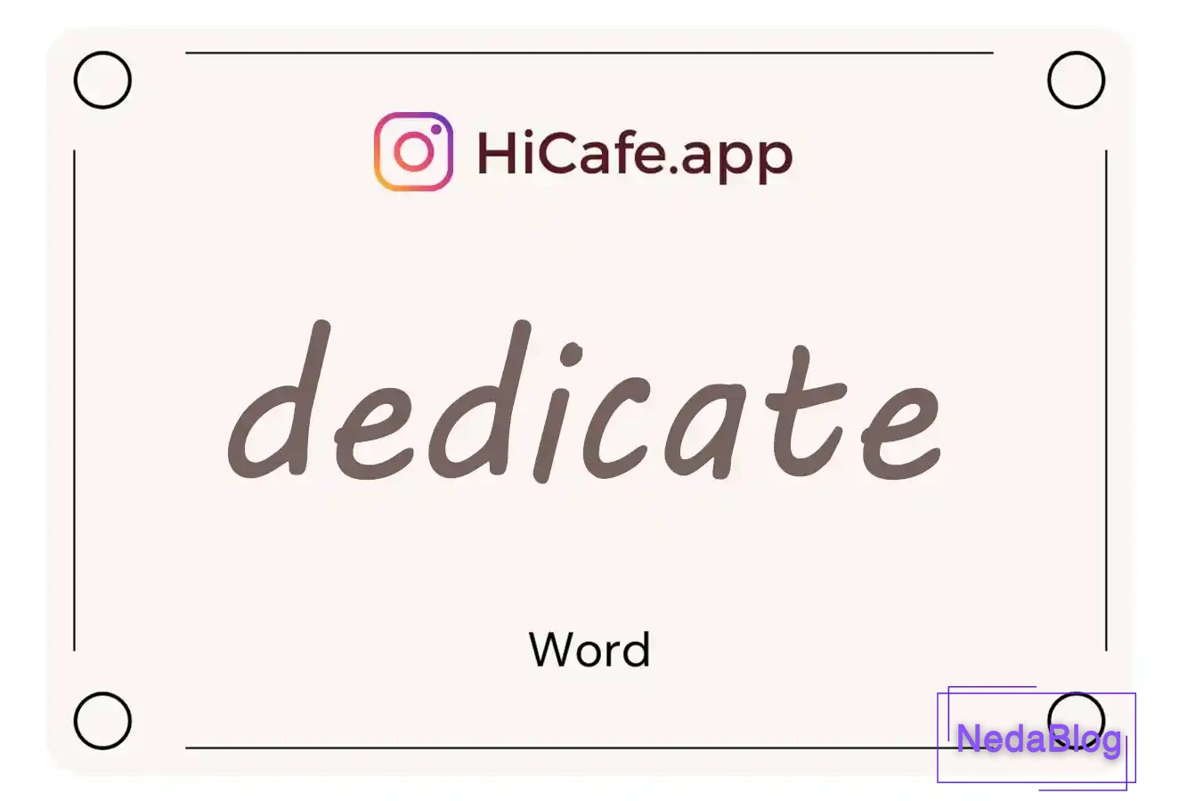 Meaning and usage of dedicate word