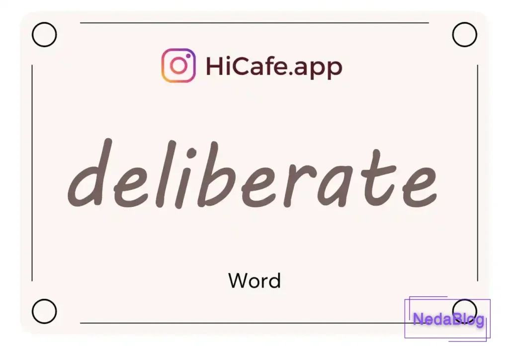Meaning and usage of deliberate word