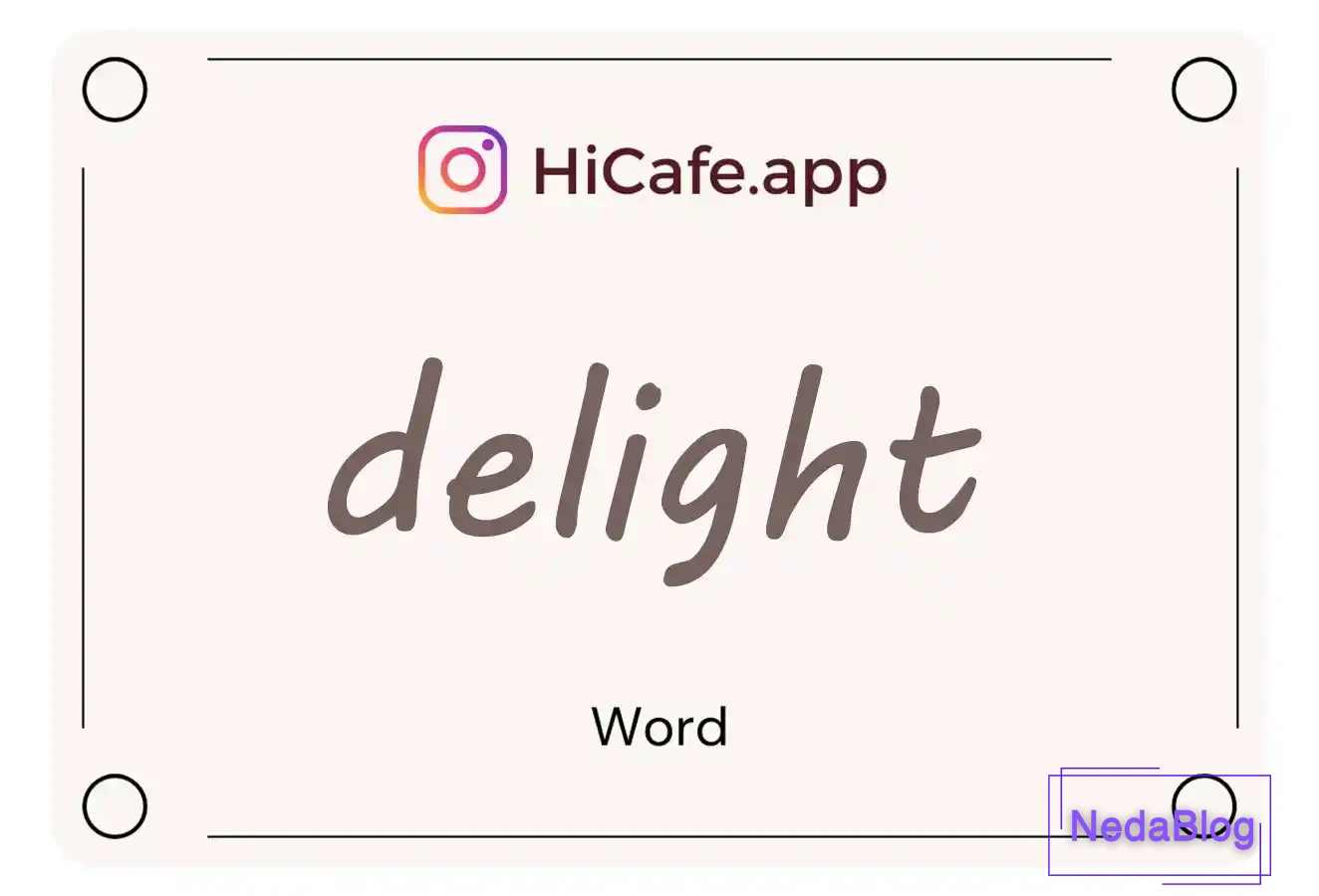 Meaning and usage of delight word