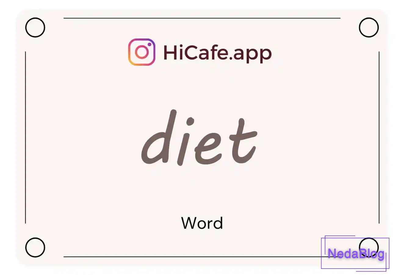 Meaning and usage of diet word