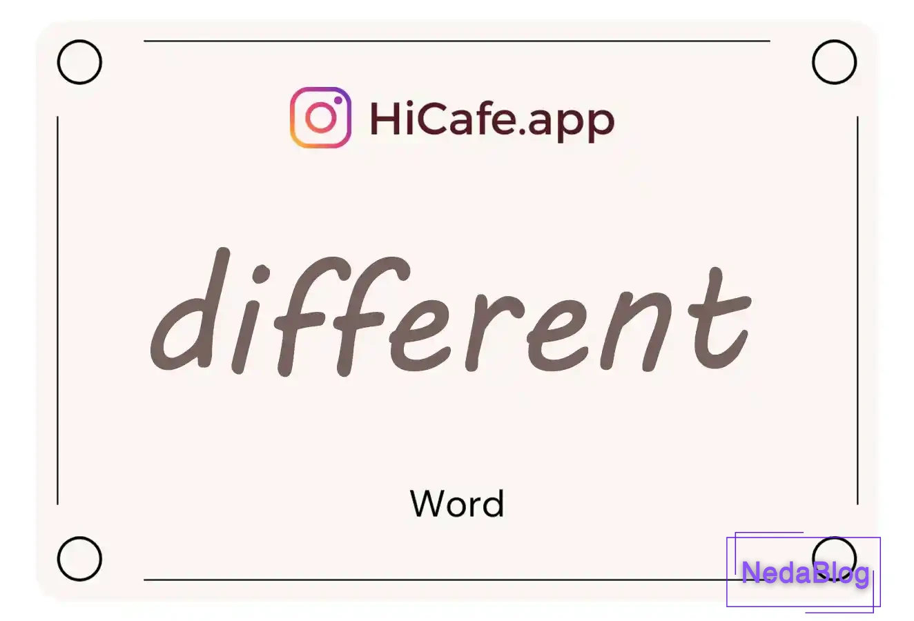 Meaning and usage of different word
