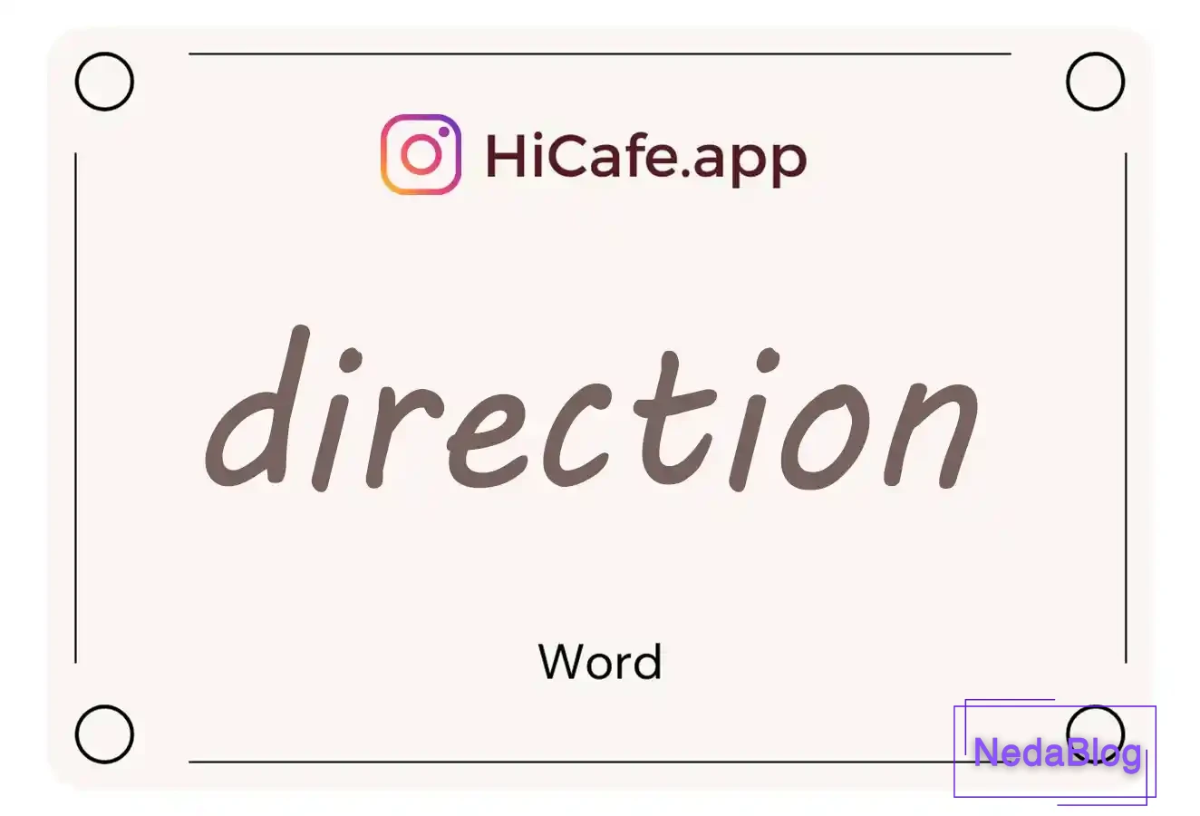 Meaning and usage of direction word