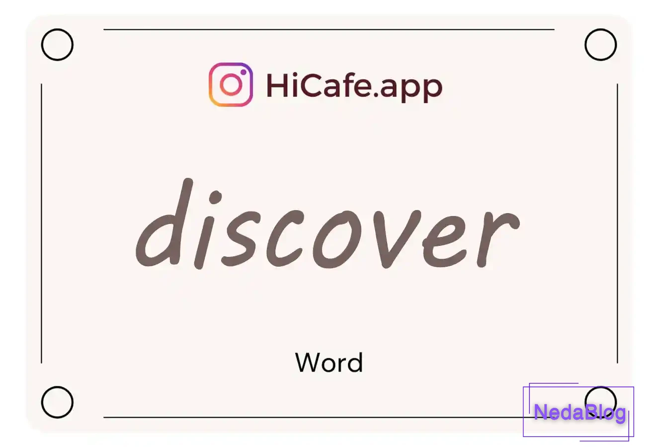 Meaning and usage of discover word