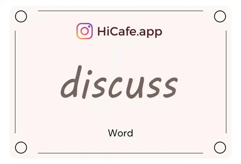 Meaning and usage of discuss word