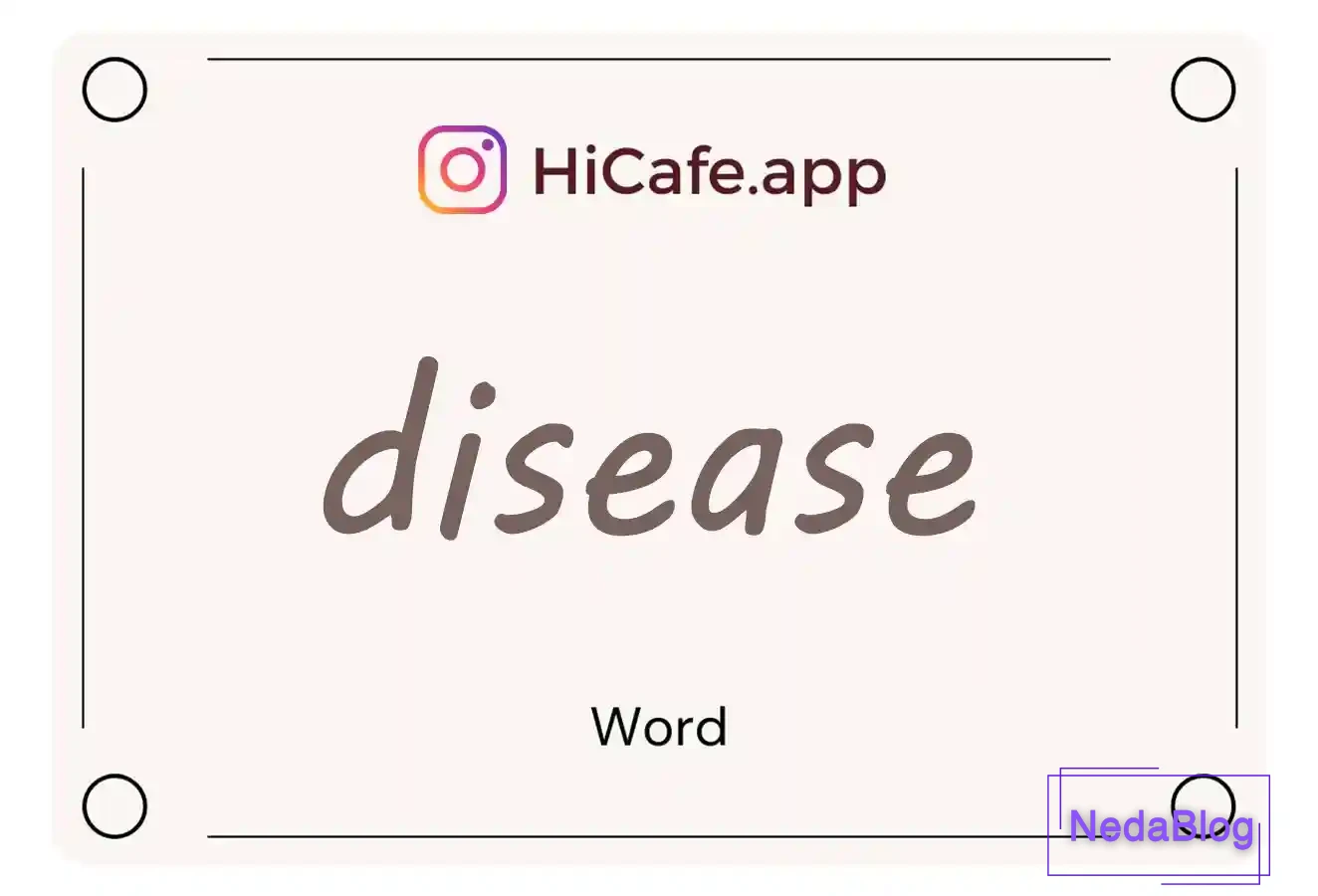 Meaning and usage of disease word