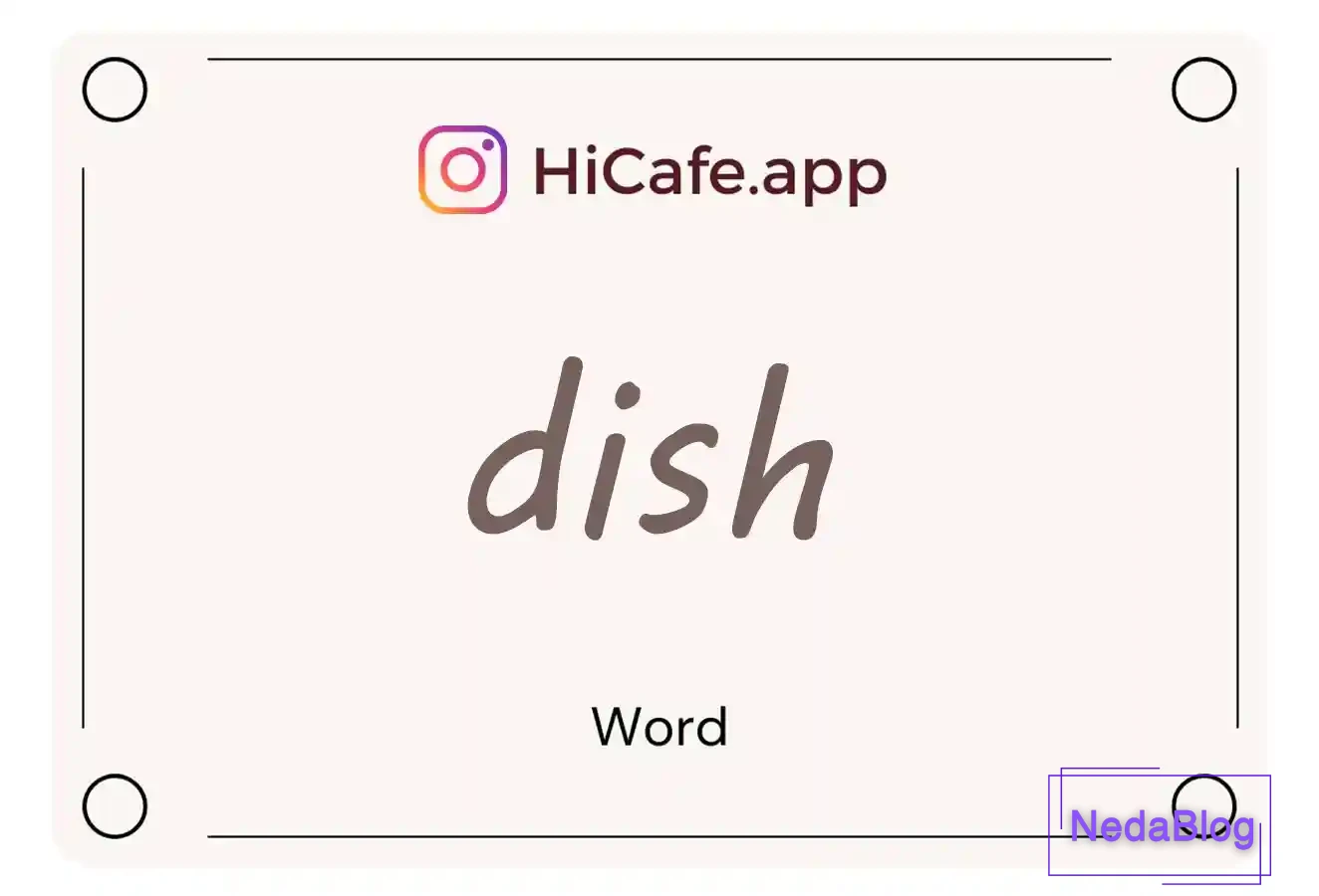 Meaning and usage of dish word