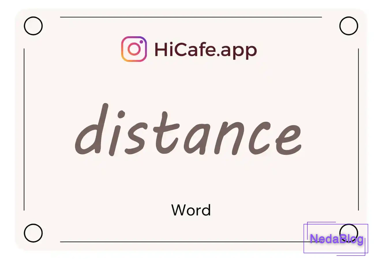 Meaning and usage of distance word