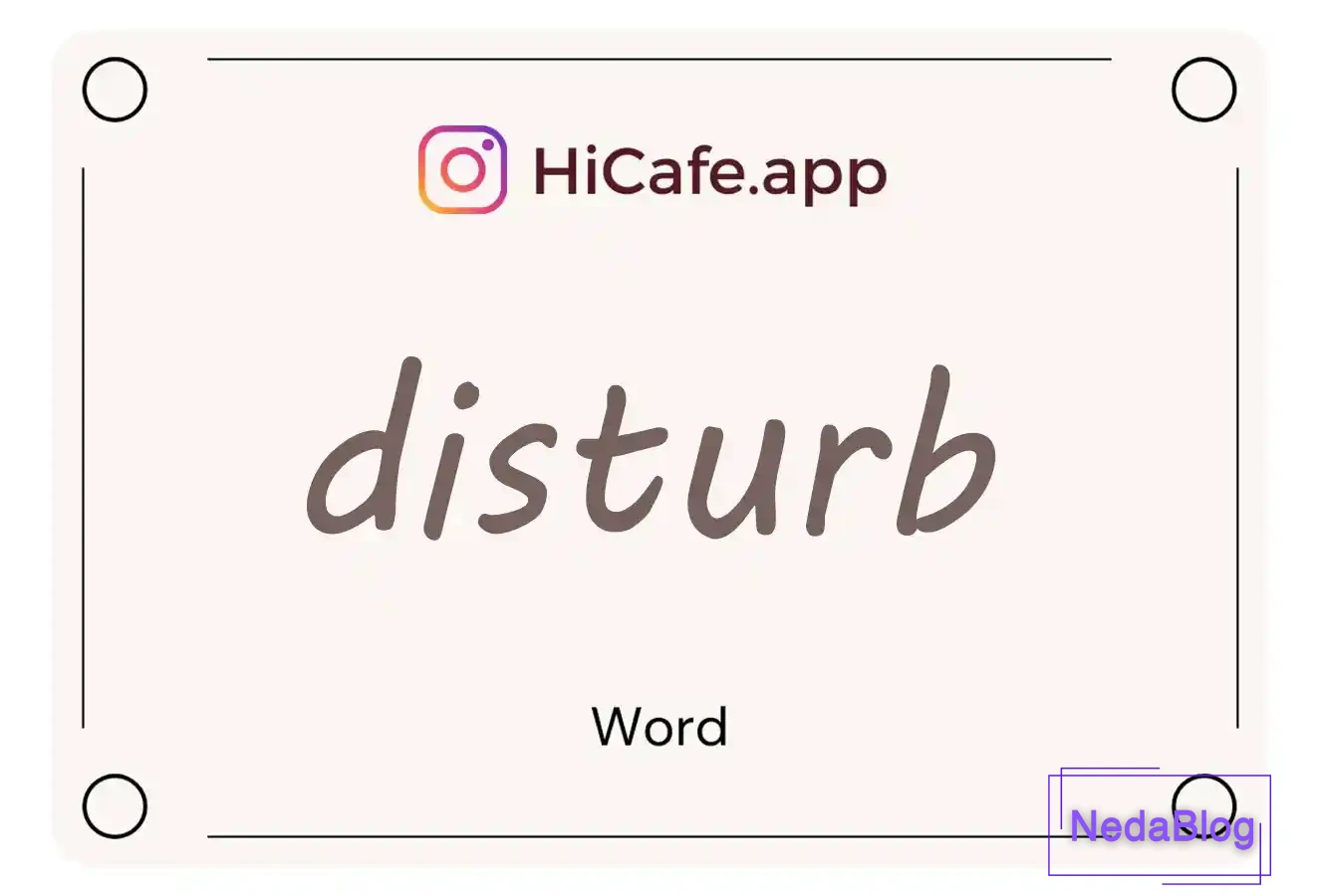 Meaning and usage of disturb word