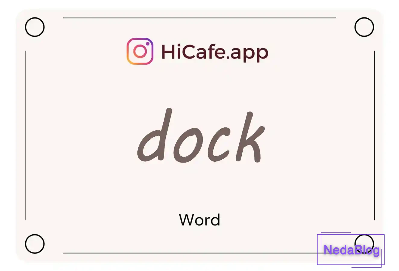 Meaning and usage of dock word