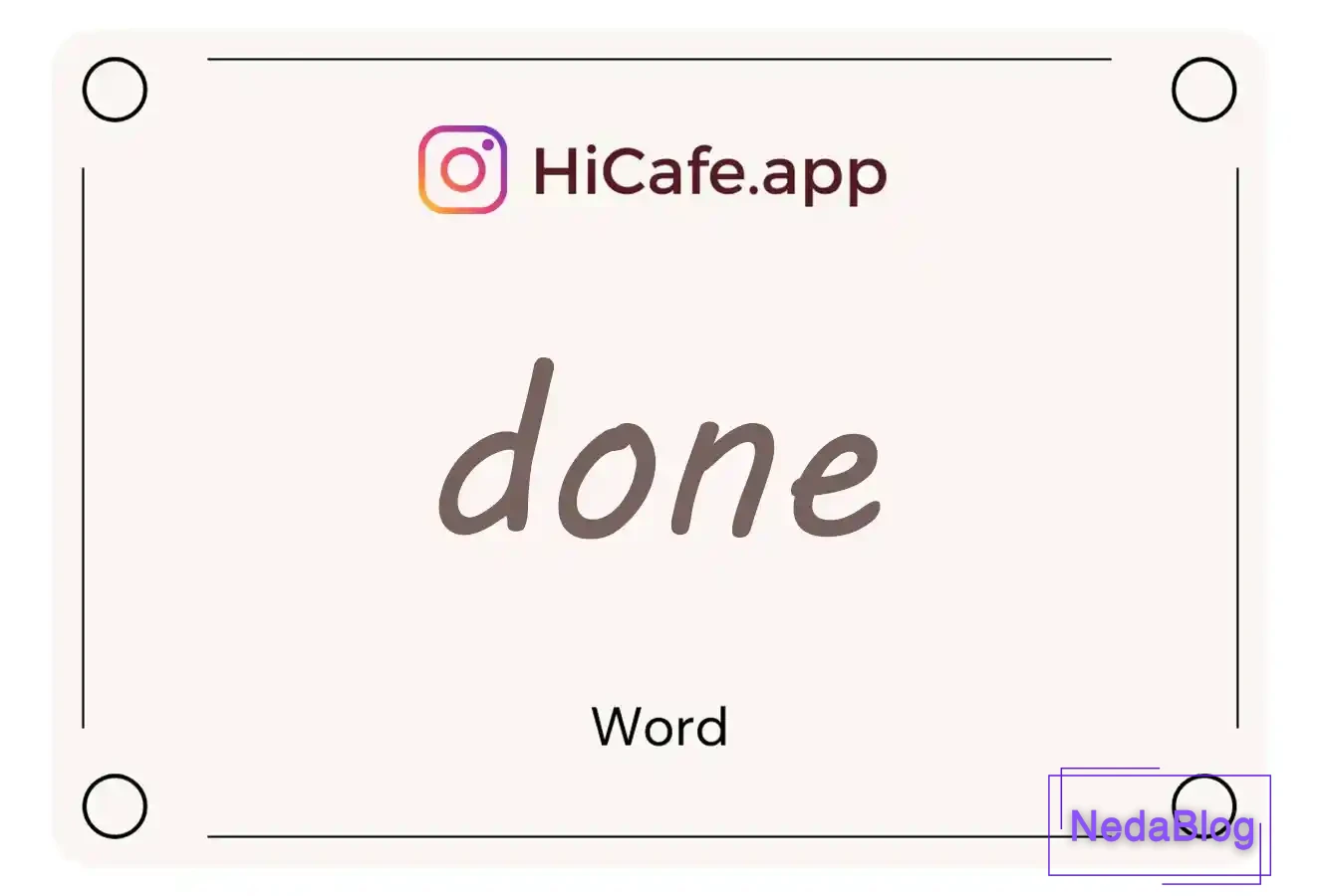 Meaning and usage of done word
