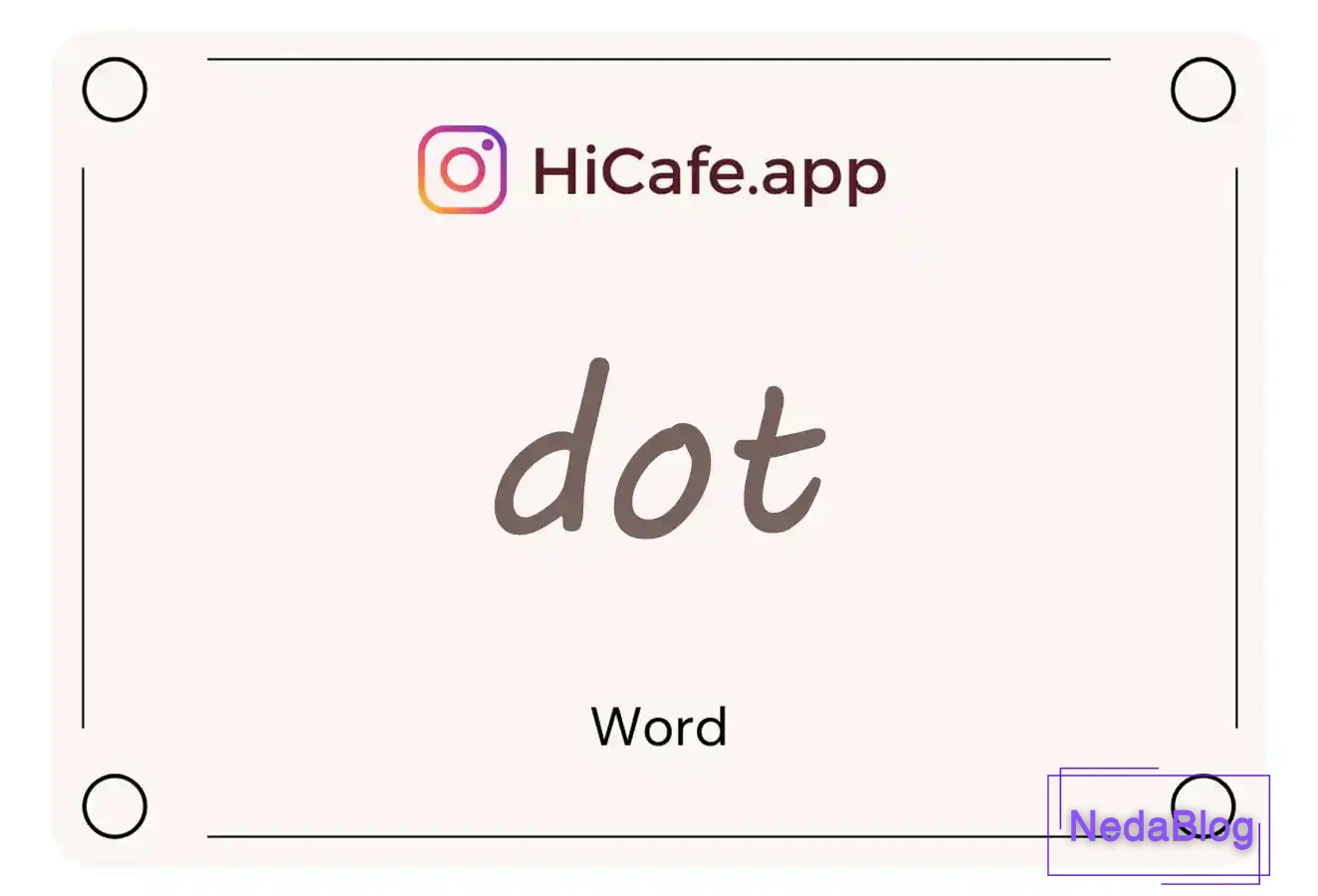 Meaning and usage of dot word