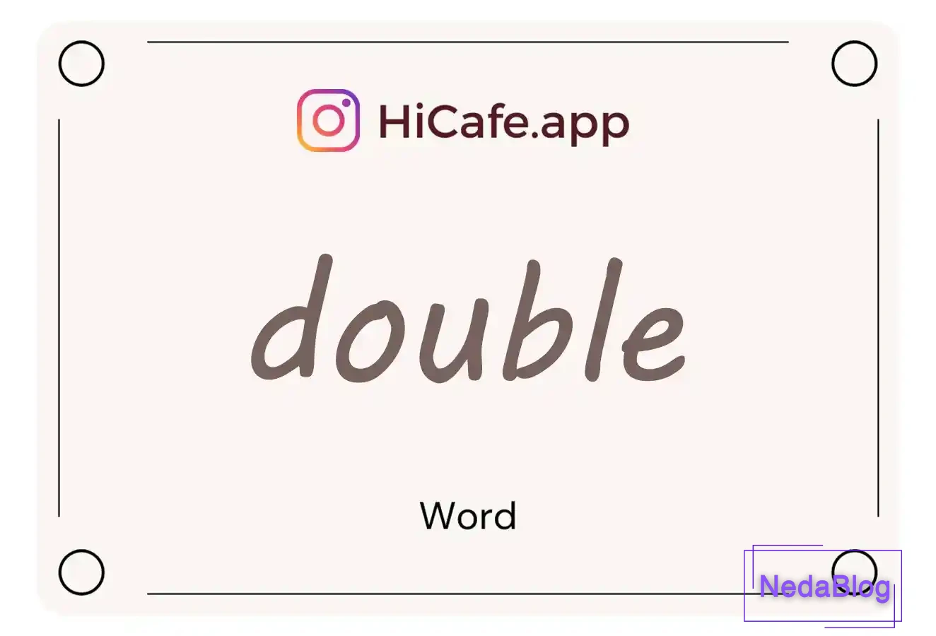 Meaning and usage of double word