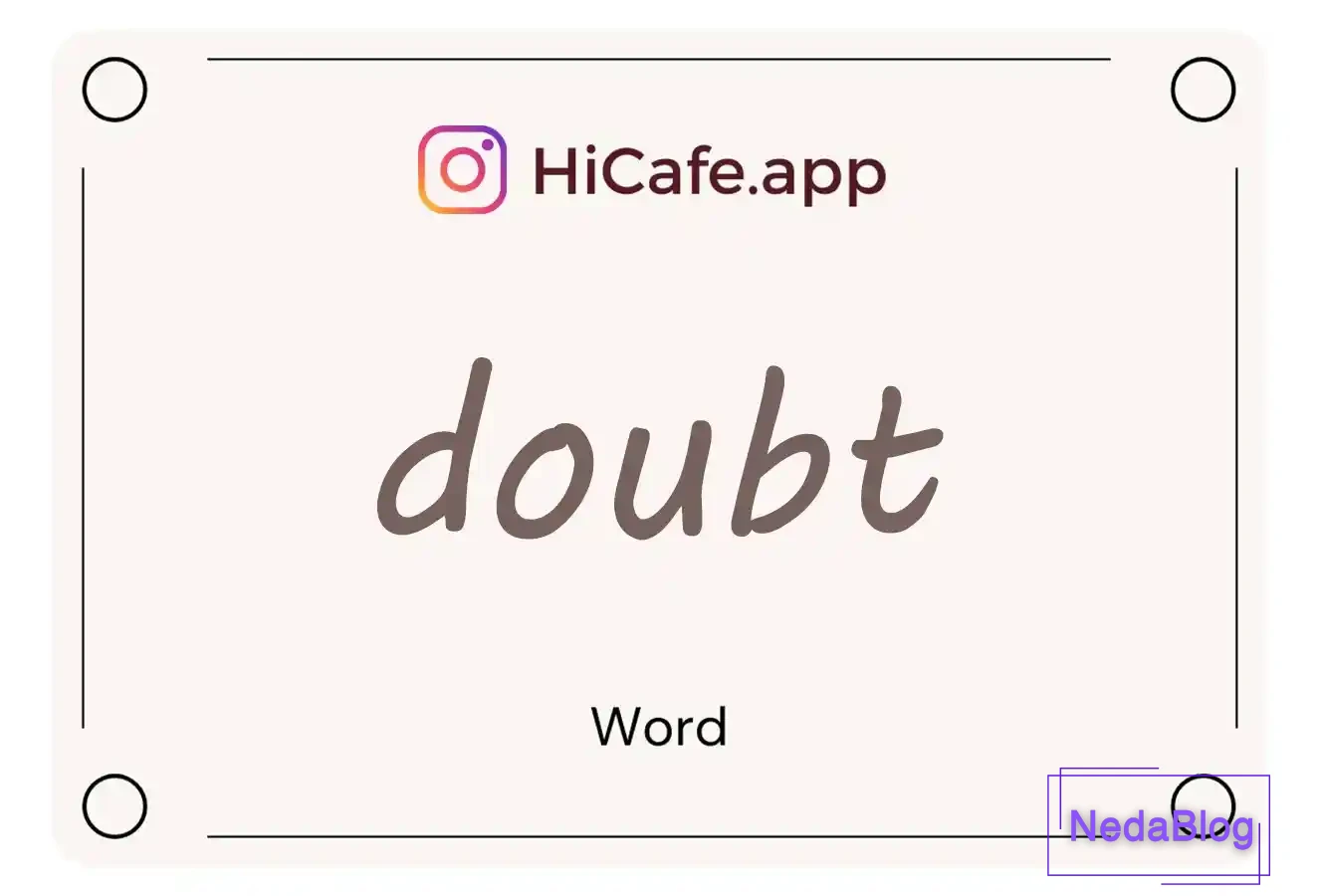 Meaning and usage of doubt word