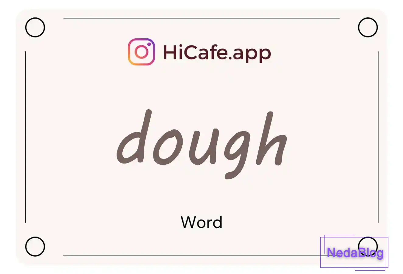 Meaning and usage of dough word