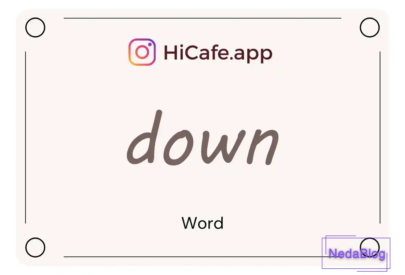 Meaning and usage of down word