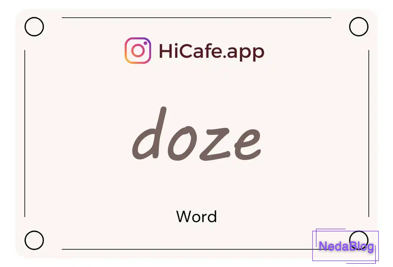 Meaning and usage of doze word