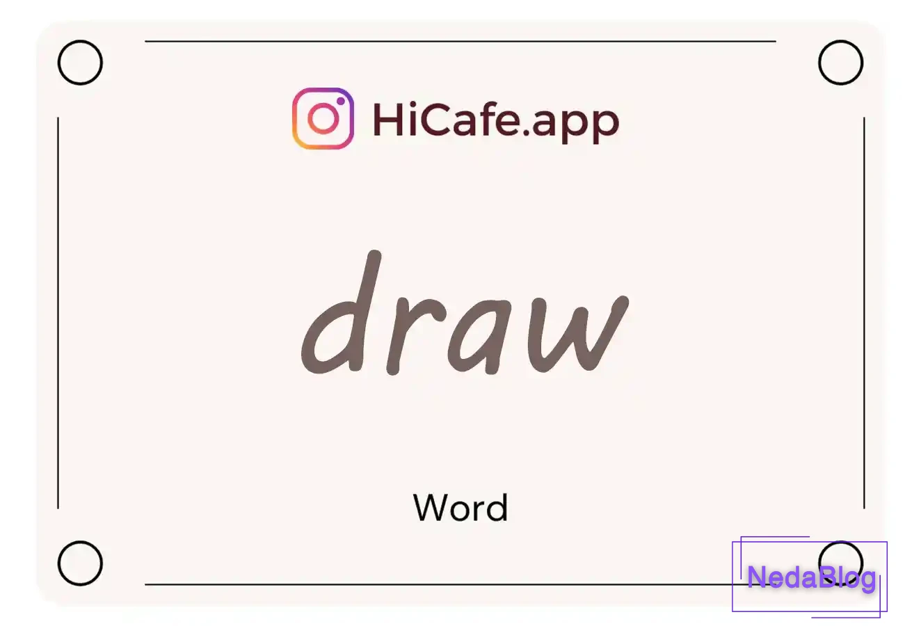 Meaning and usage of draw word