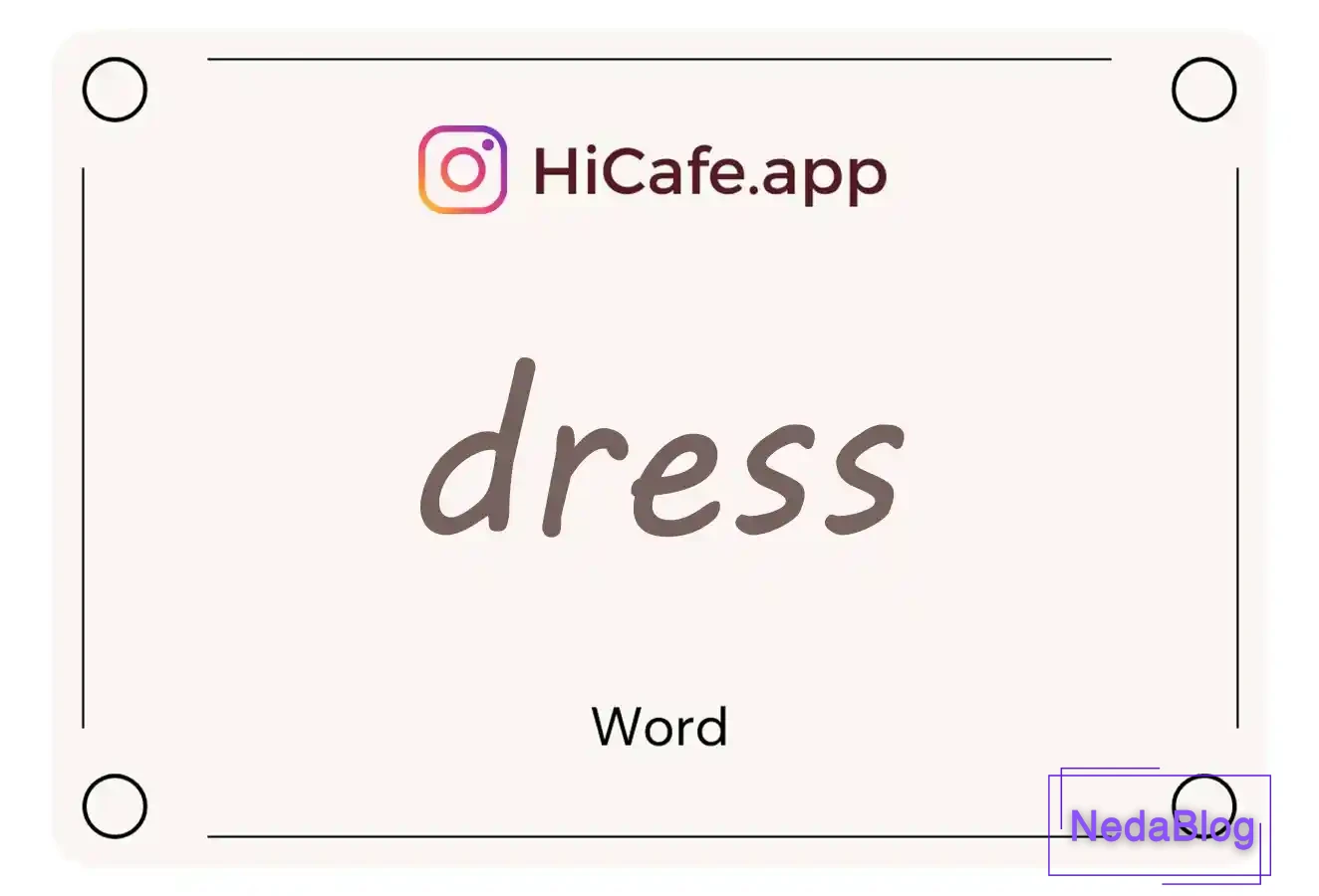 Meaning and usage of dress word