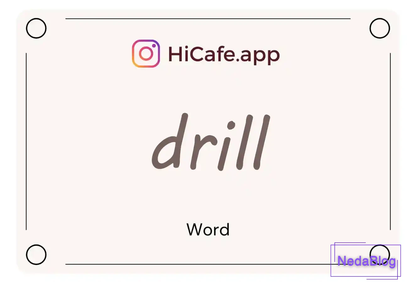 Meaning and usage of drill word