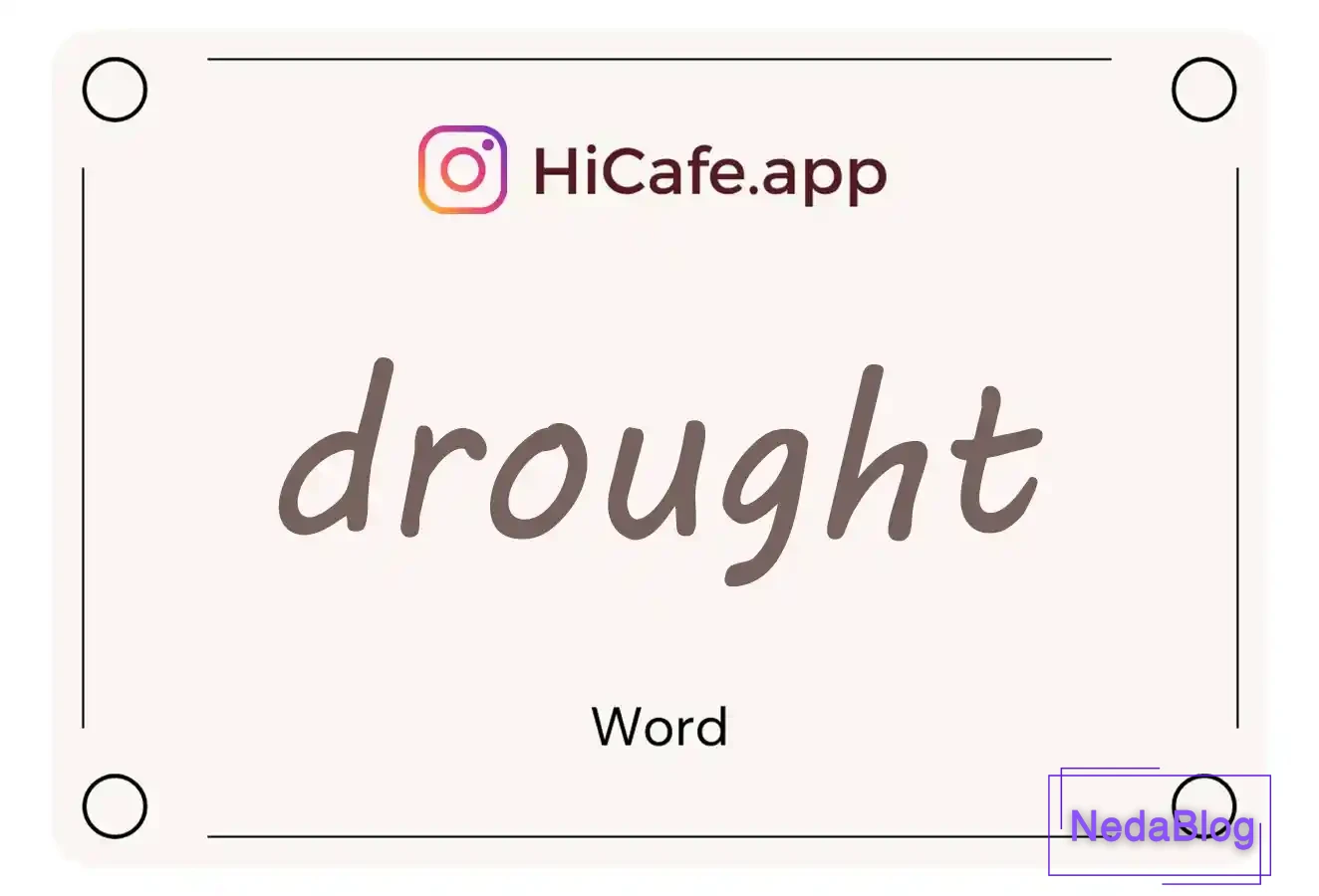 Meaning and usage of drought word