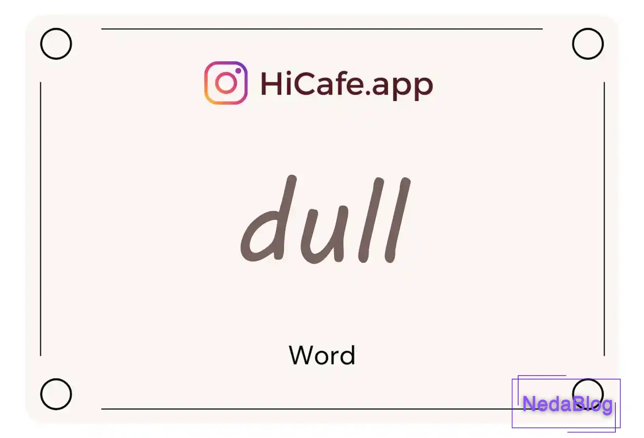 Meaning and usage of dull word