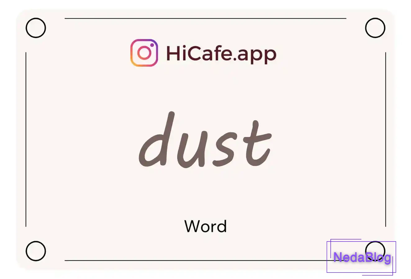 Meaning and usage of dust word