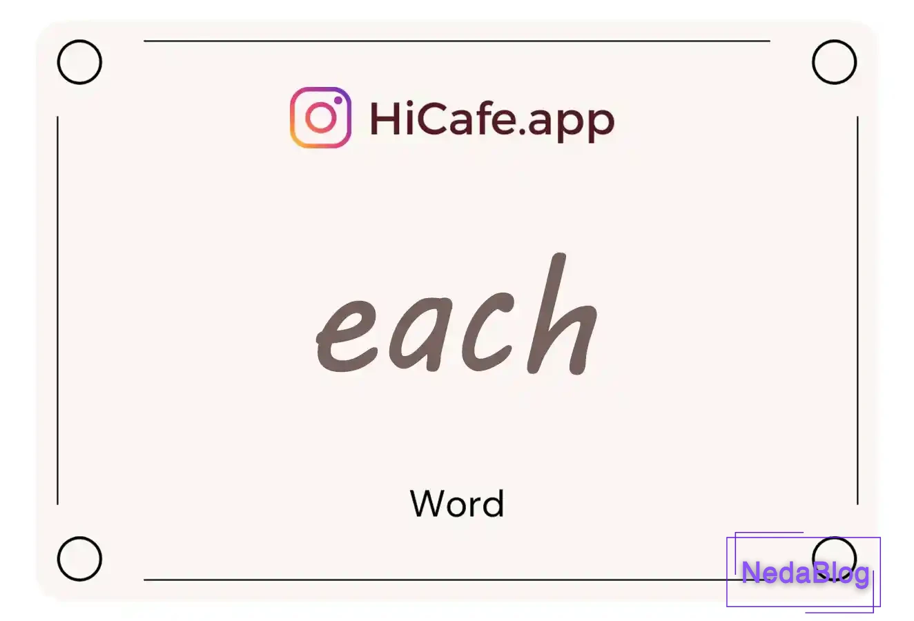 Meaning and usage of each word
