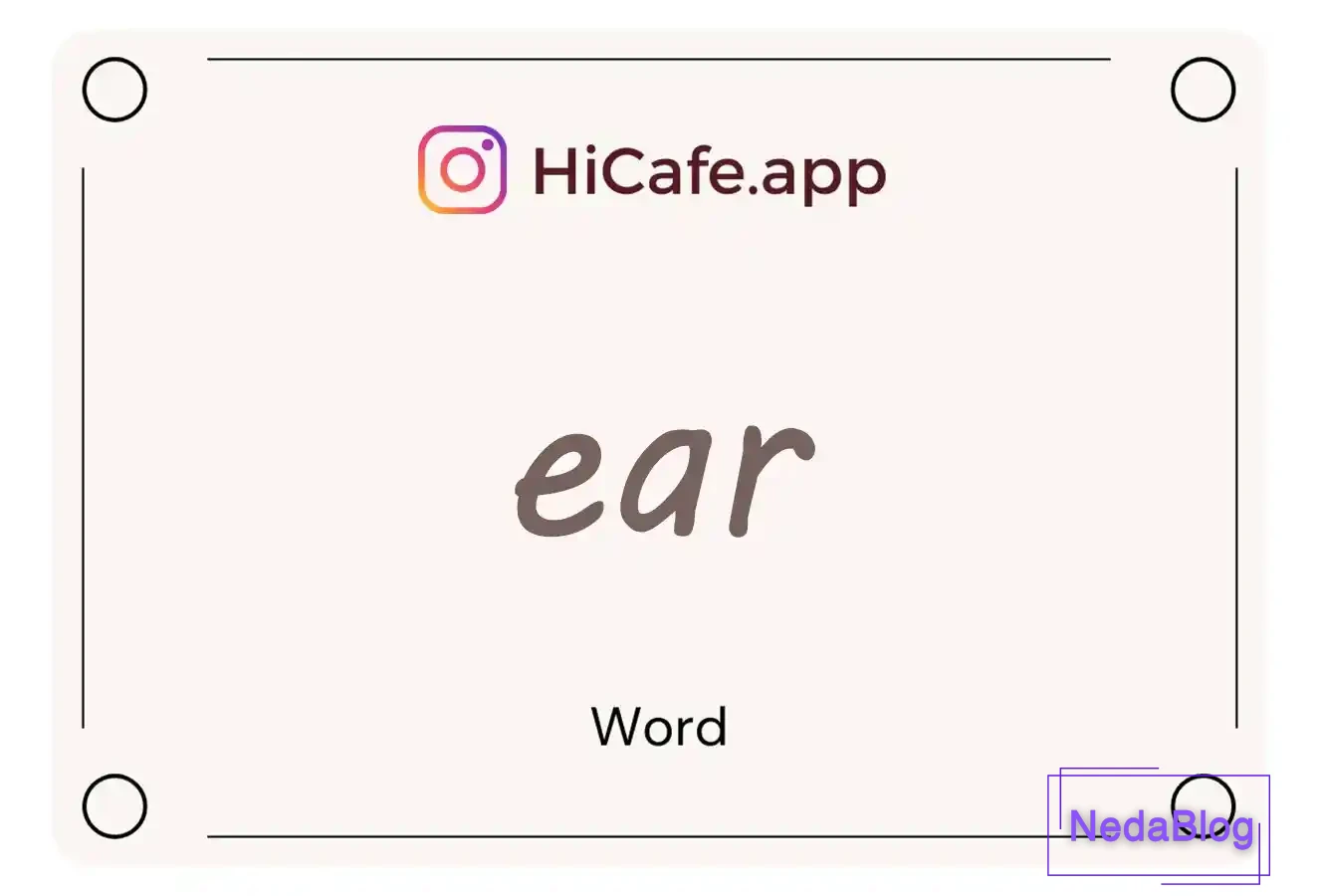 Meaning and usage of ear word