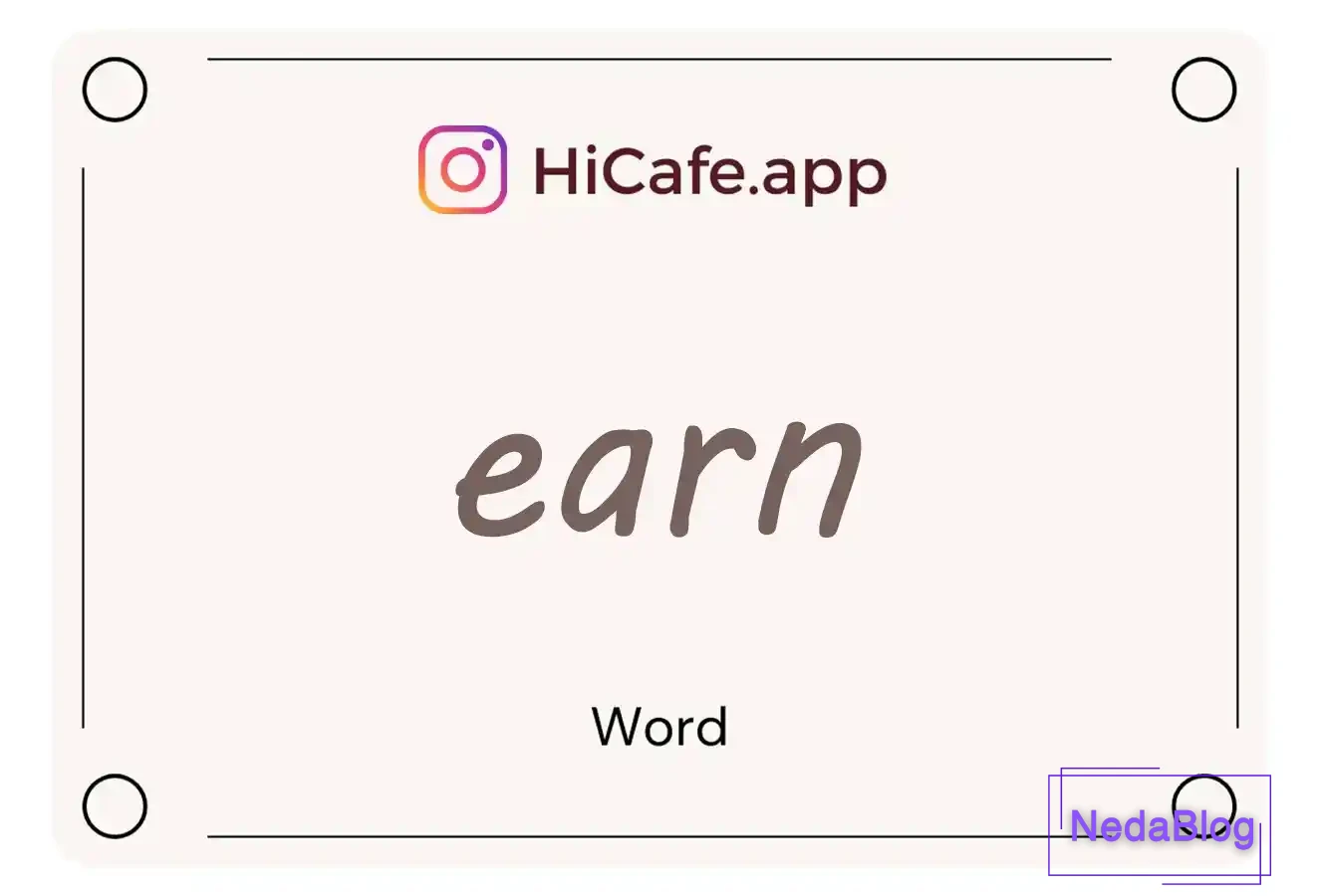 Meaning and usage of earn word