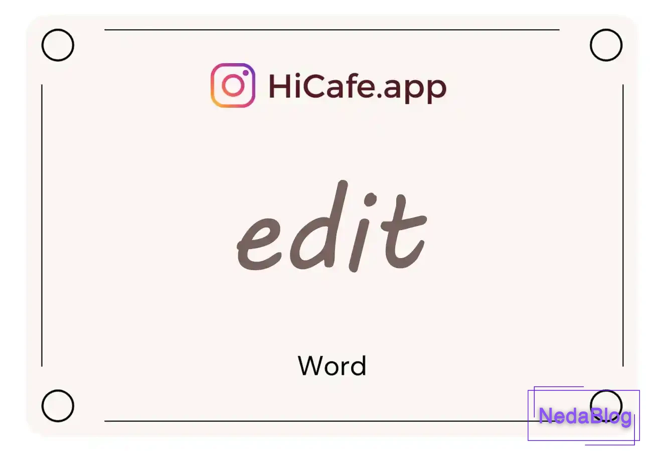 Meaning and usage of edit word