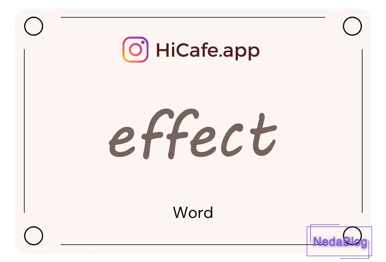 Meaning and usage of effect word