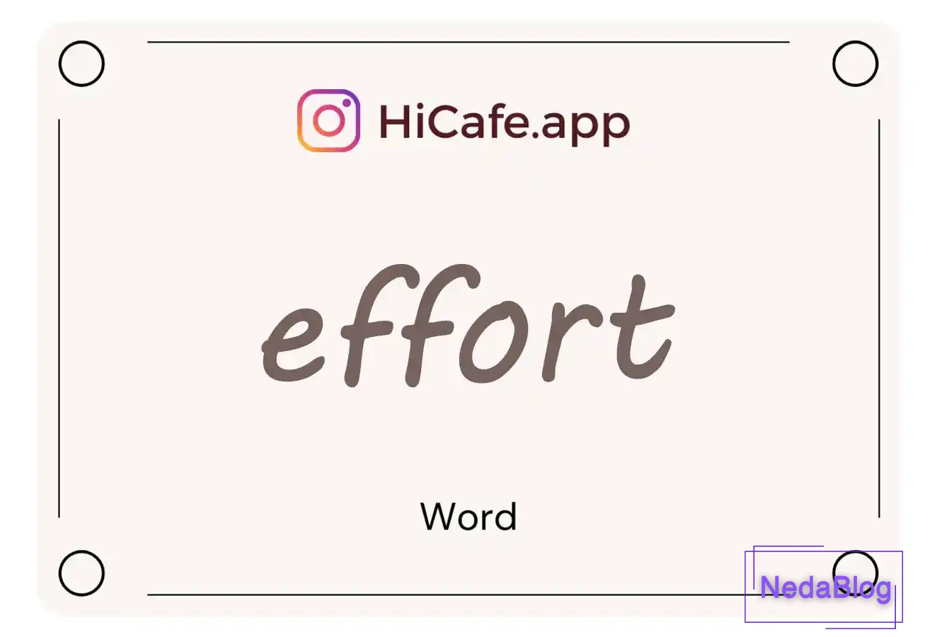 Meaning and usage of effort word