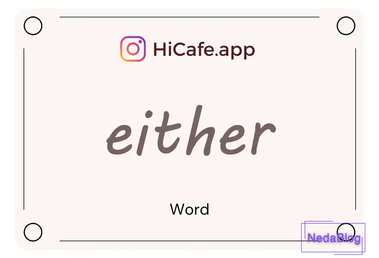 Meaning and usage of either word