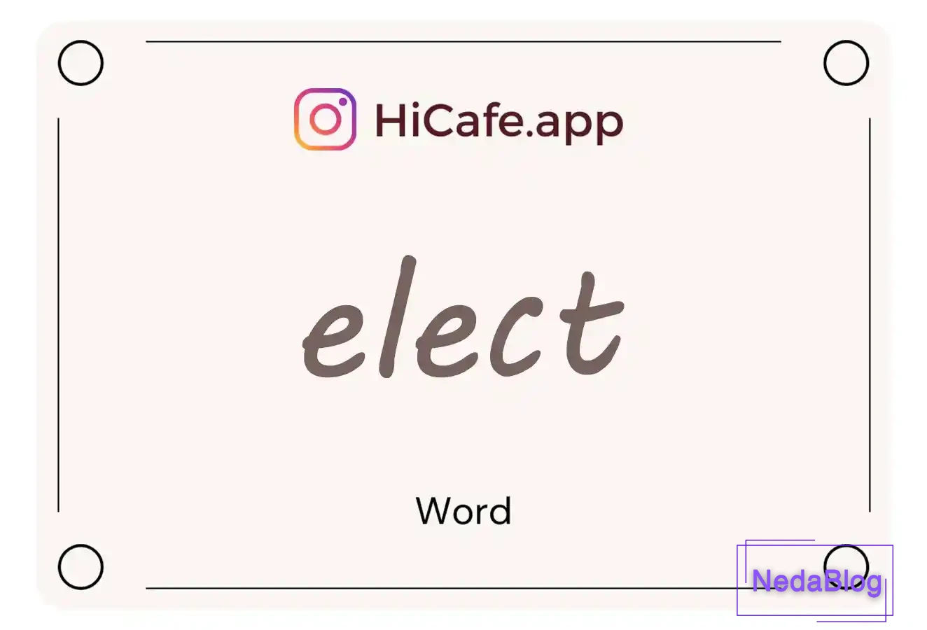Meaning and usage of elect word