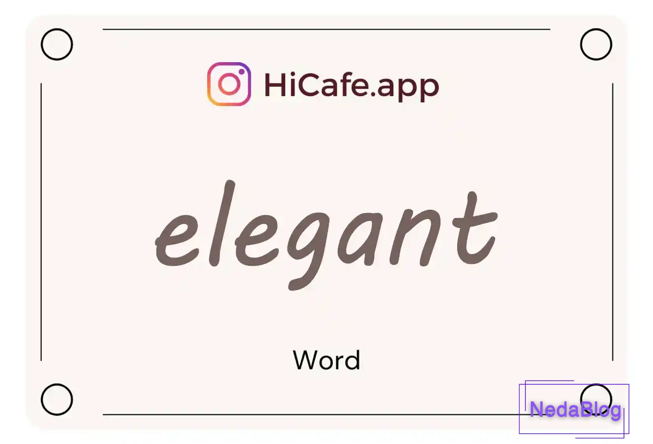 Meaning and usage of elegant word