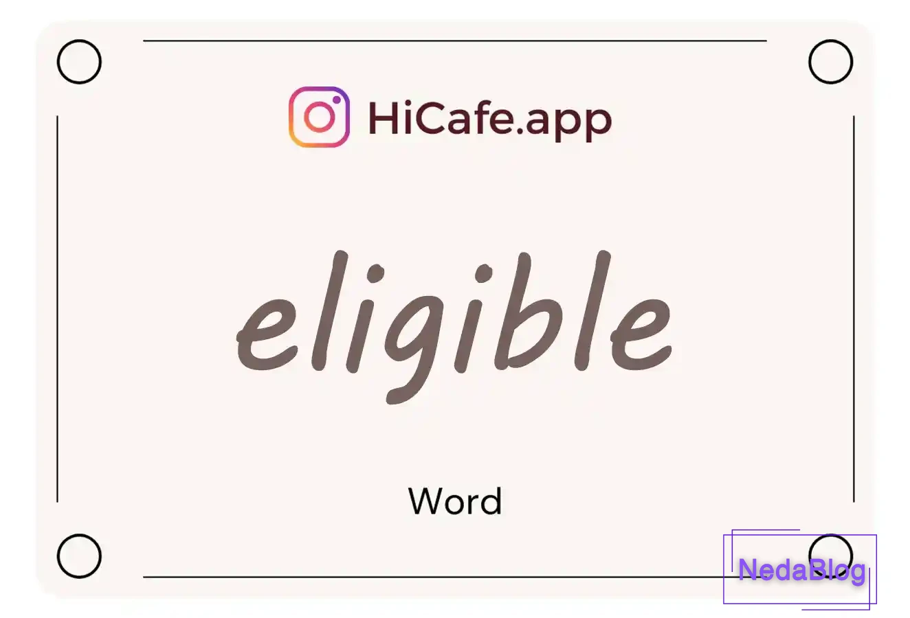 Meaning and usage of eligible word