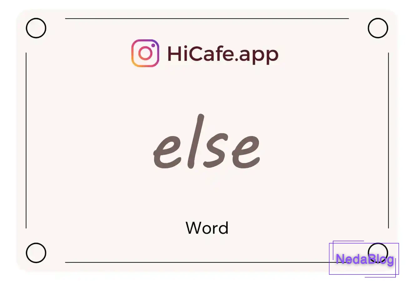 Meaning and usage of else word