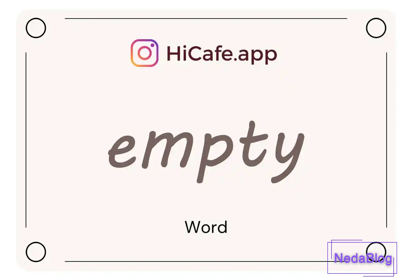 Meaning and usage of empty word