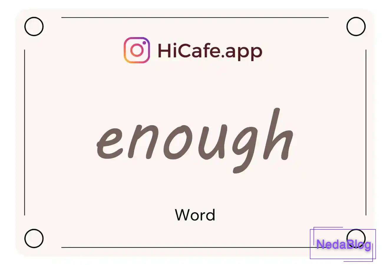 Meaning and usage of enough word