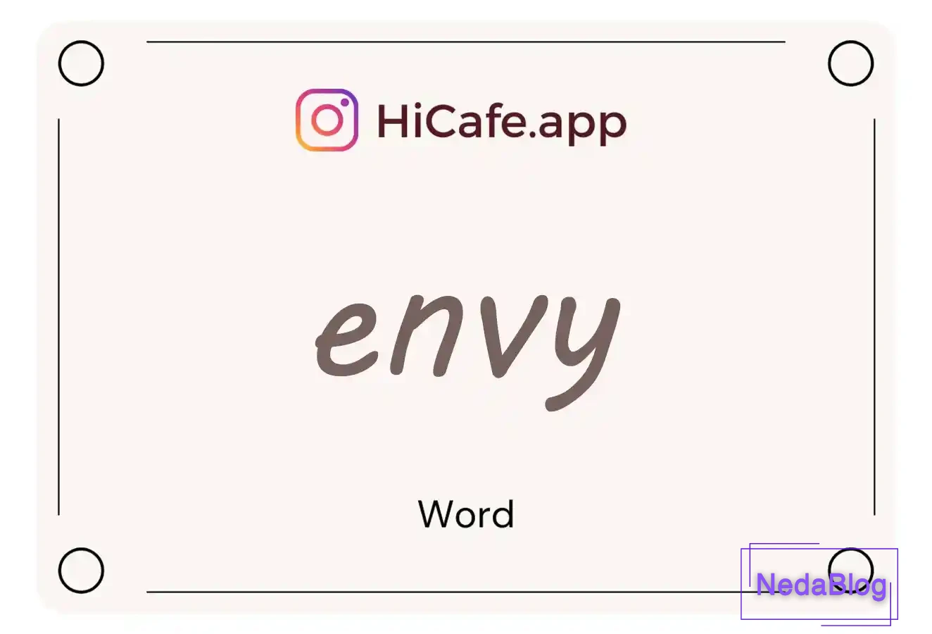 Meaning and usage of envy word