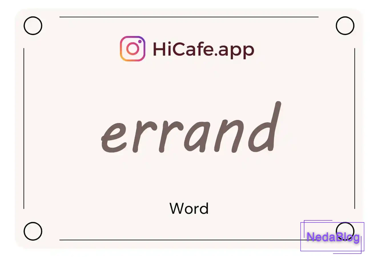 Meaning and usage of errand word
