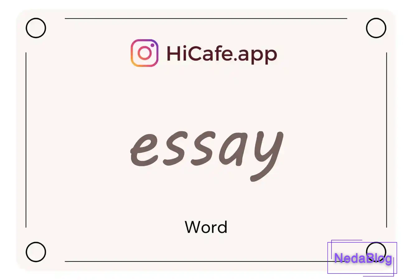 Meaning and usage of essay word