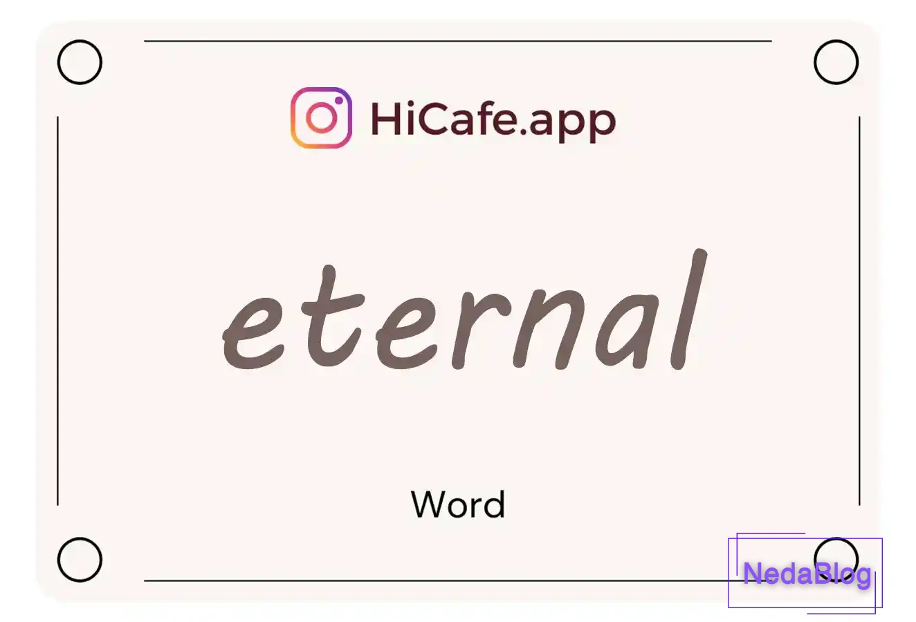 Meaning and usage of eternal word