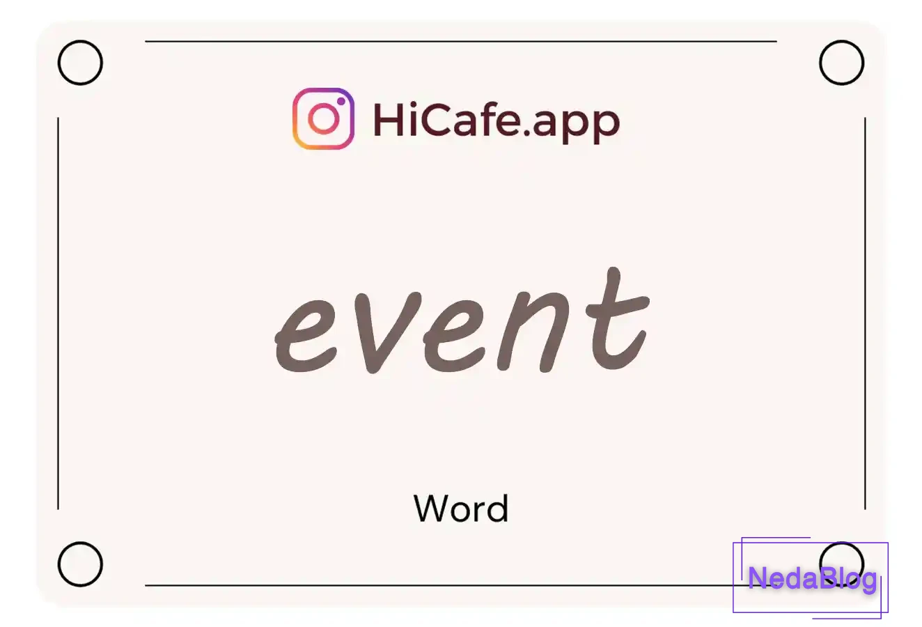 Meaning and usage of event word