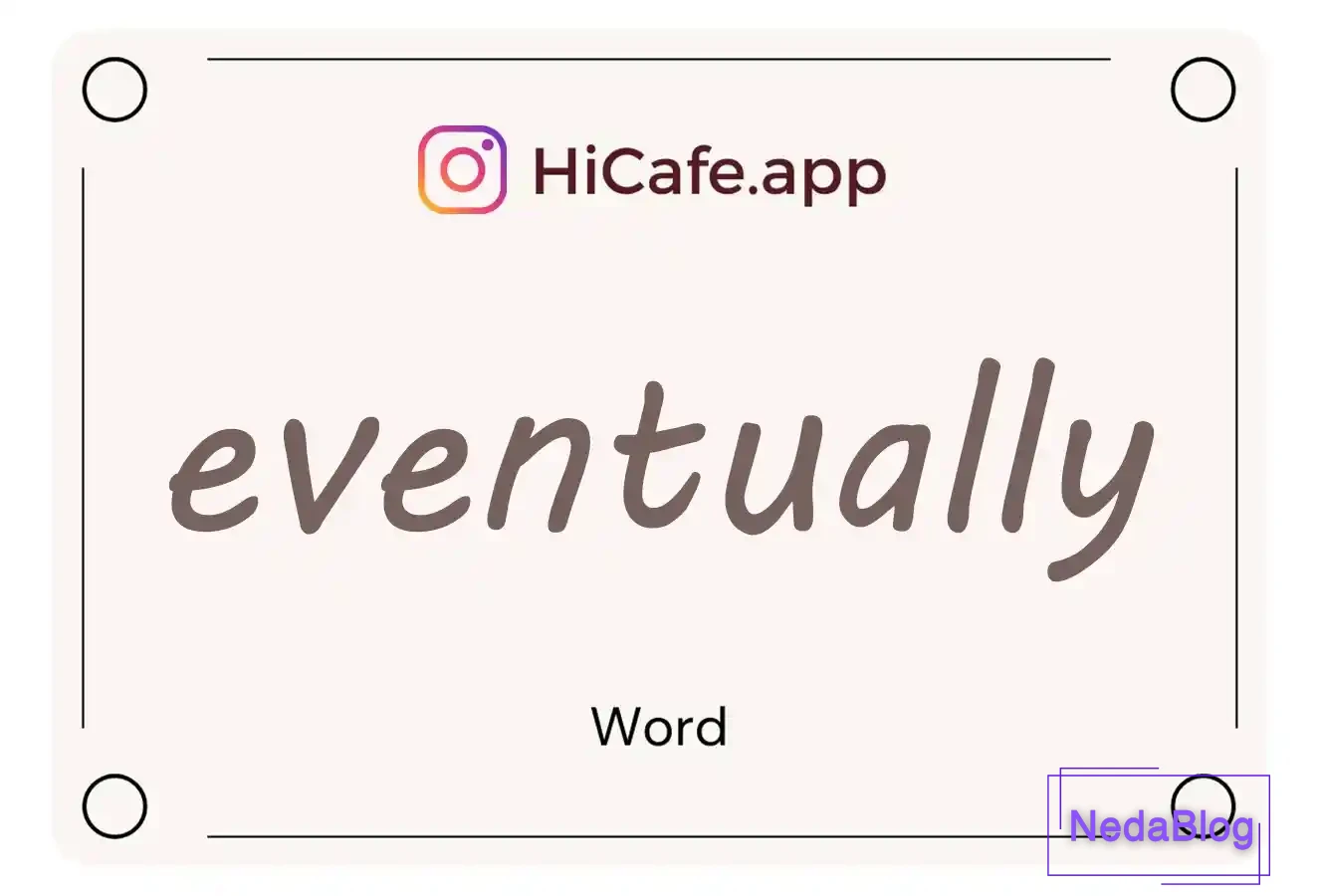 Meaning and usage of eventually word