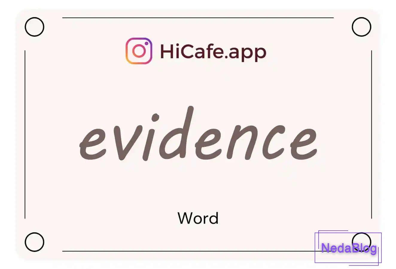 Meaning and usage of evidence word