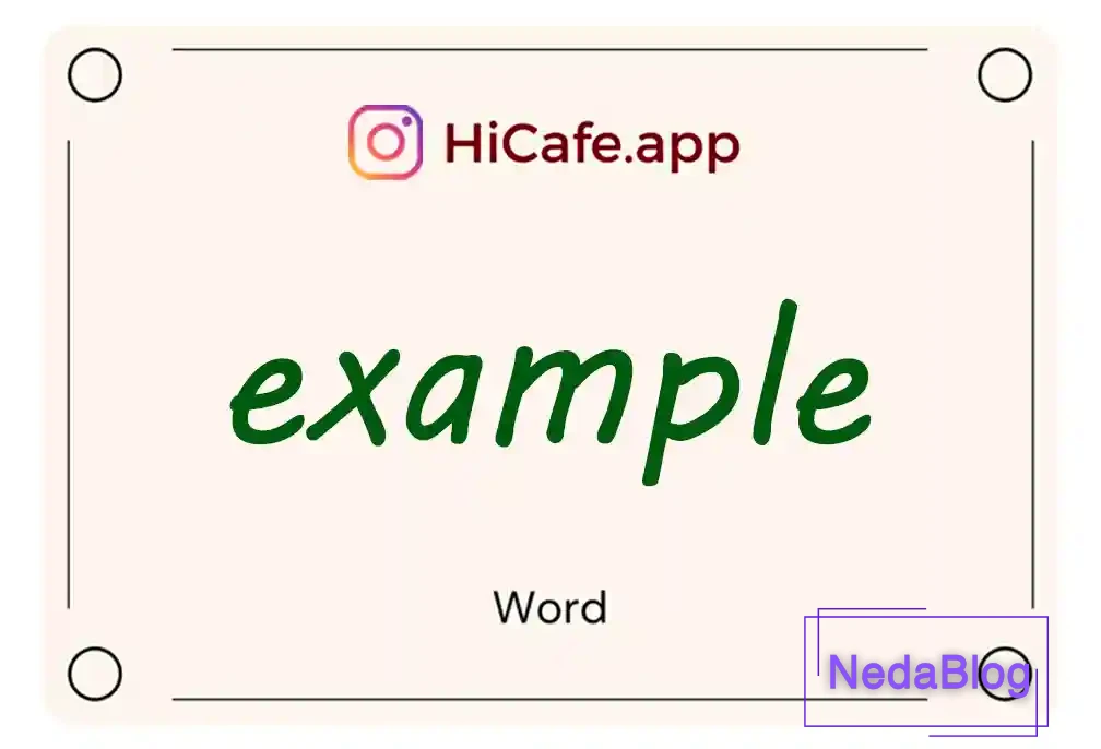Meaning and usage of example word