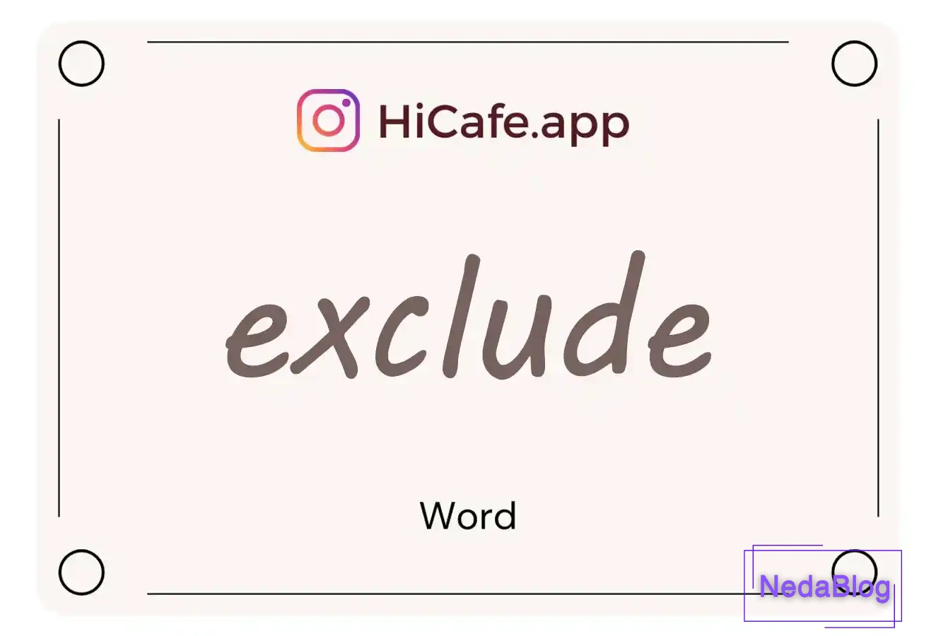 Meaning and usage of exclude word
