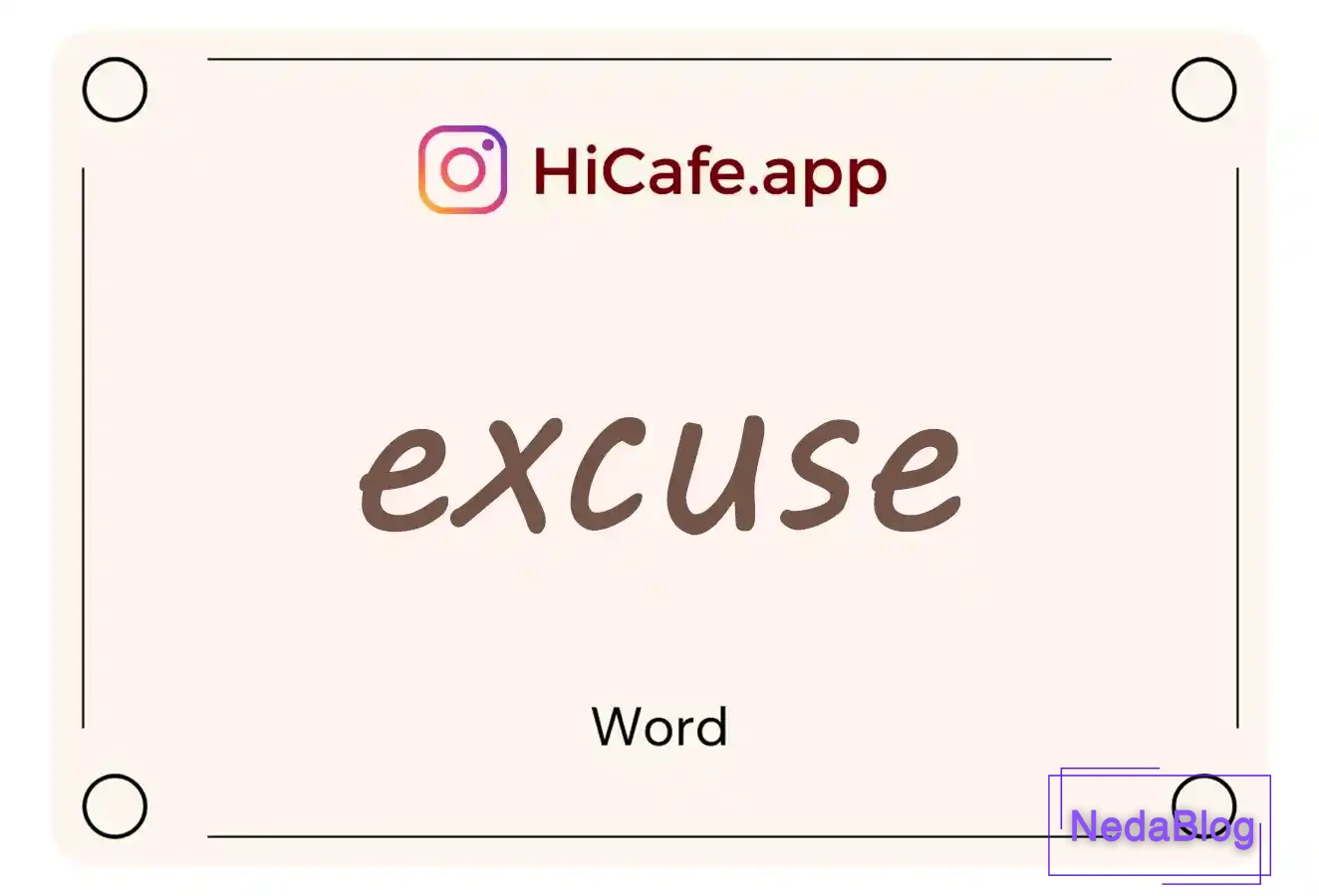 Meaning and usage of excuse word